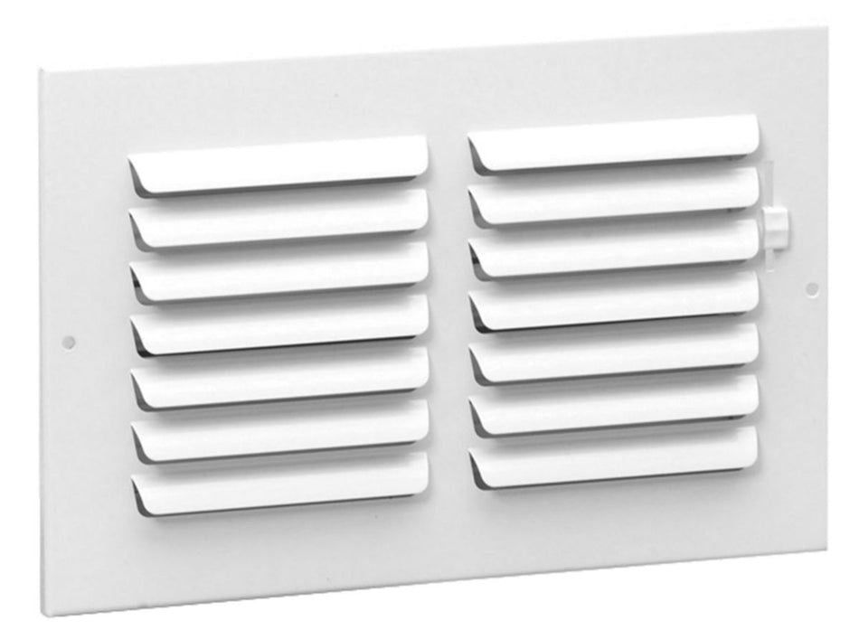 Hart & Cooley 703878, 14x6 1-Way Air Register, White Steel Sidewall & Ceiling Air Vent with Multi-Shutter Damper