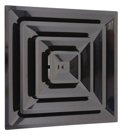 HaVACo Quick Connect HT-2X2-SPL10-BK-IB, 24x24 Duct Boot, Black Plastic HVAC Duct Fitting