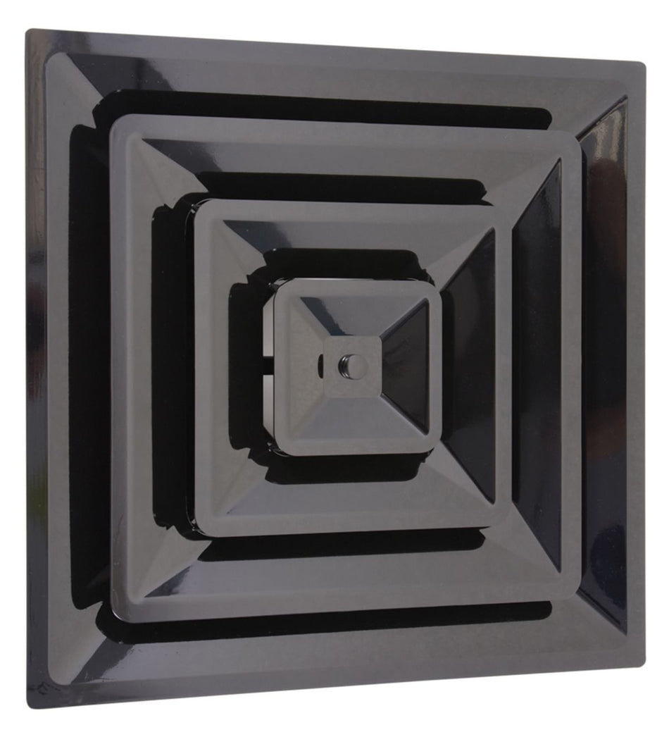 HaVACo Quick Connect HT-2X2-SPL10-BK-IB, 24x24 Duct Boot, Black Plastic HVAC Duct Fitting