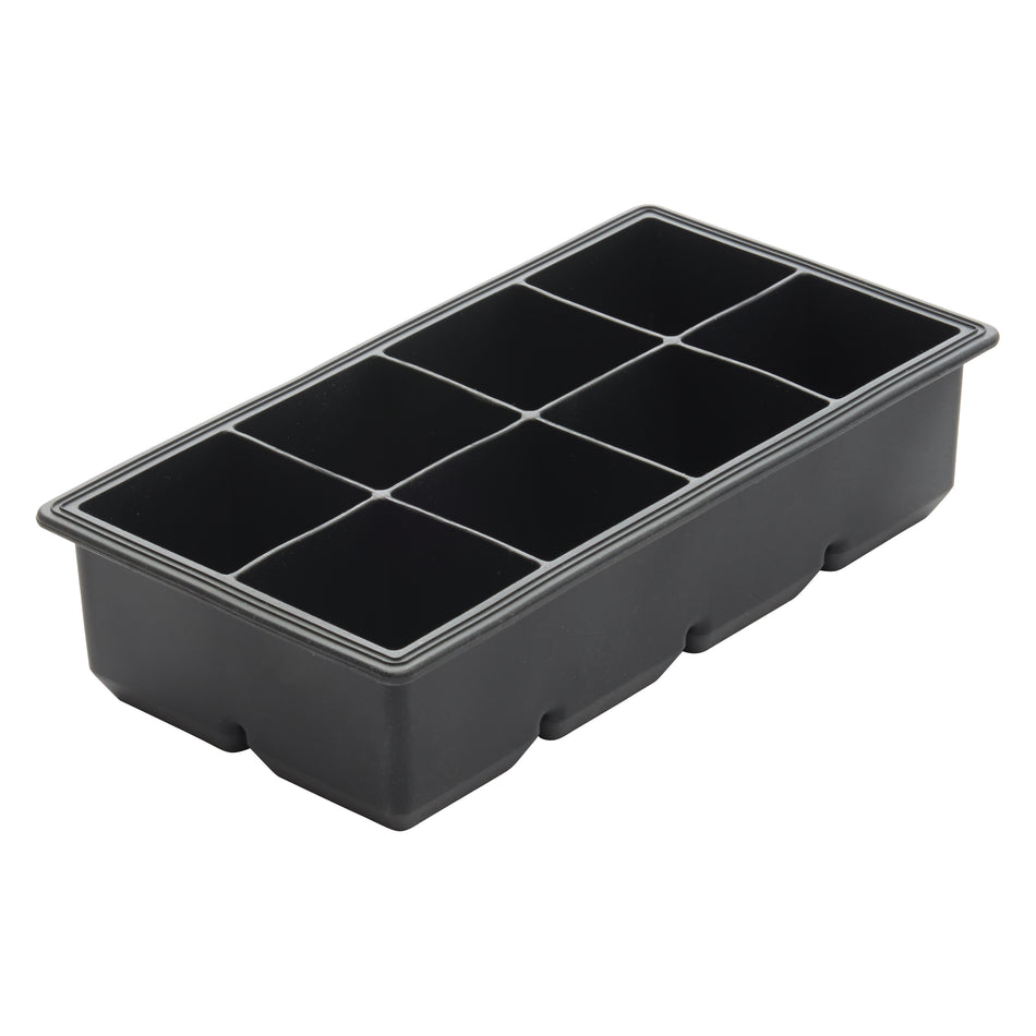 Winco ICCT-8R 8 Inch Ice Cube Tray Silicone Black with 8 2 Inch Square Compartments