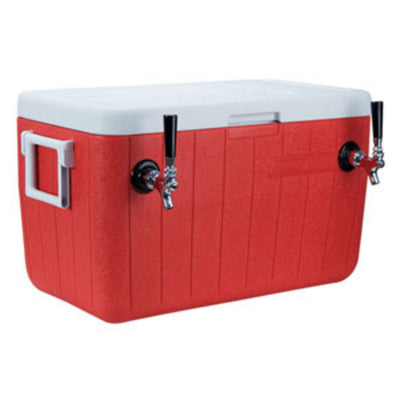 Micro Matic HDCP-D2-48R 48 Quart Cold Plate Cooler with 2 Faucets Plastic Red