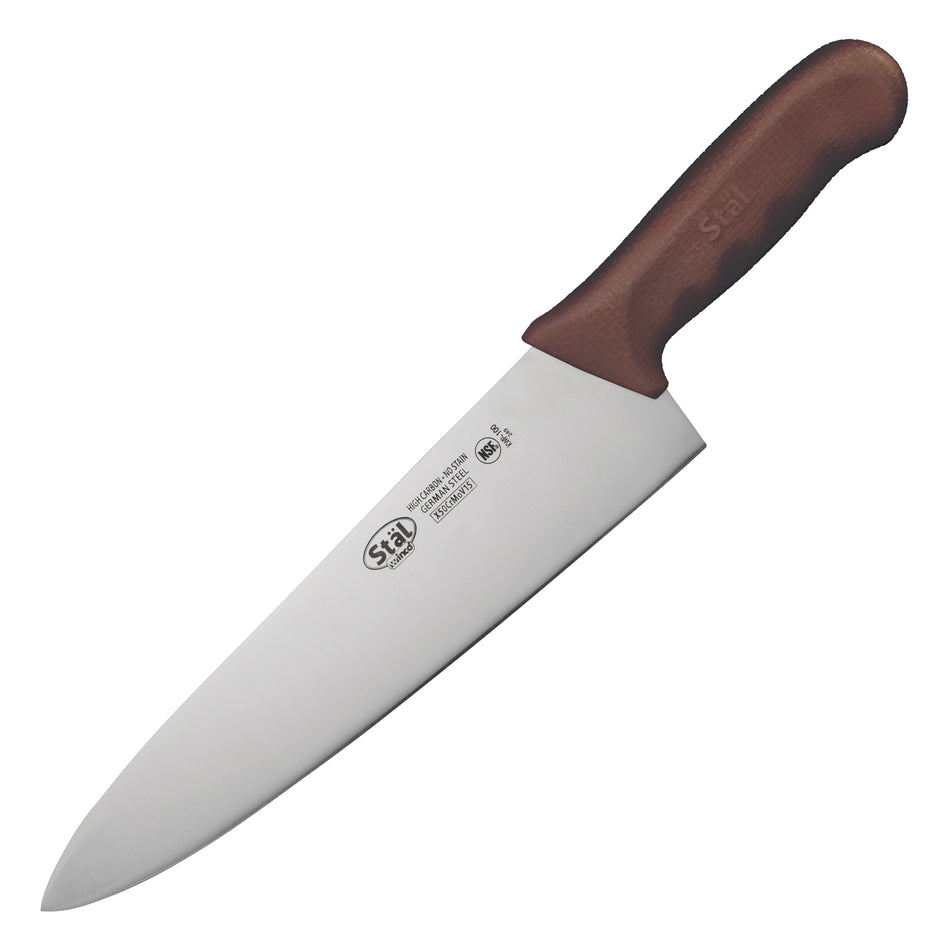 Winco KWP-100N 10 Inch Blade Brown Polypropylene Handle Chef Knife