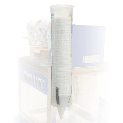 Winco 72701 4 Inch Snow Cone Paper Cup Dispenser Manual Operation Food-safe Co-polymer