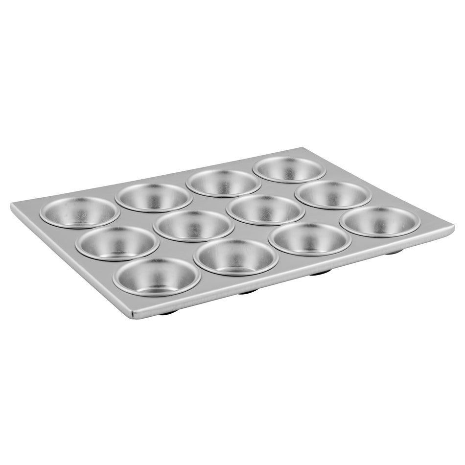 Winco AMF-12 14 Inch Aluminum Muffin Pan with Twelve 3 Oz Cups