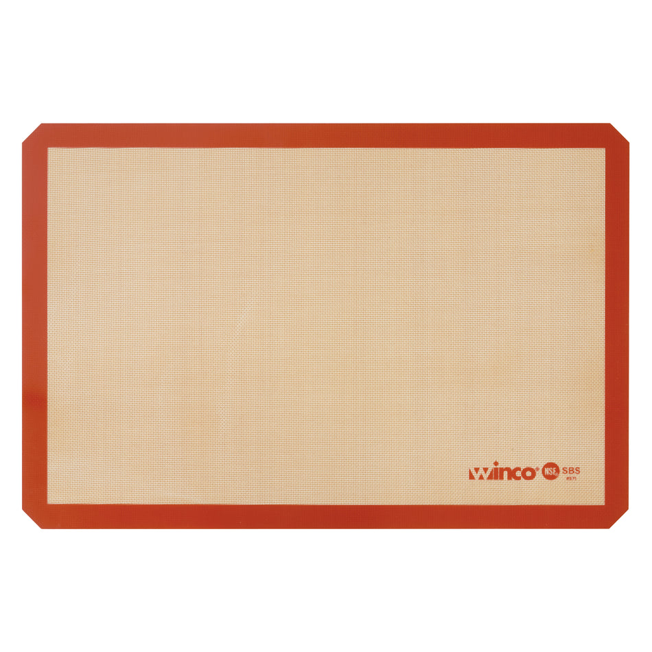 Winco SBS-24 16-3/8 Inch Baking Mat Rectangular Double-Sided Silicone Red