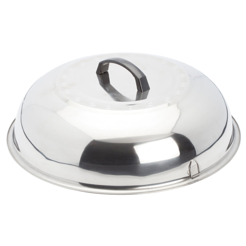Winco WKCS-15 15-3/8 Inch Diameter Wok Cover with Handle Stainless Steel Mirror Finish