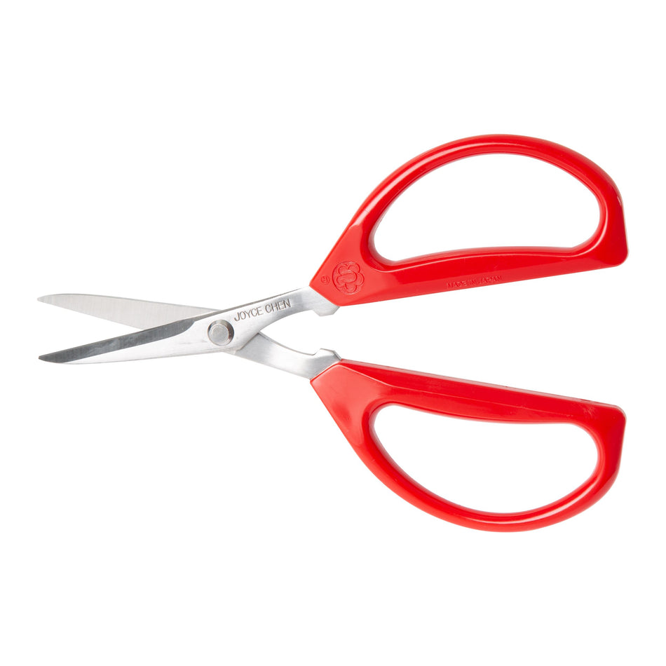 Winco J51-0220 Kitchen Shears 3.5 Inch Stainless Steel Red Handles with Ergonomic Grip