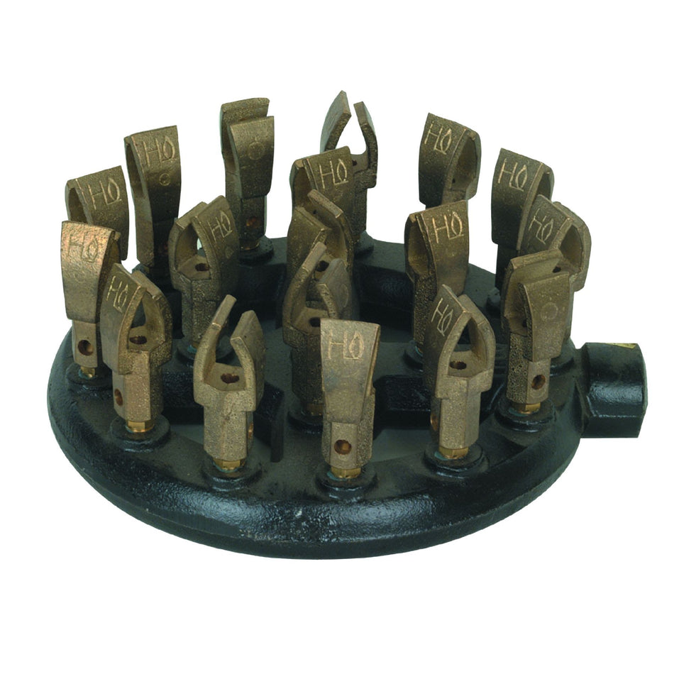 Duck Burner, 18 nozzles - Natural Gas, Cast Iron Base with Copper Nozzle, Made in Taiwan, 125,000 BTU
