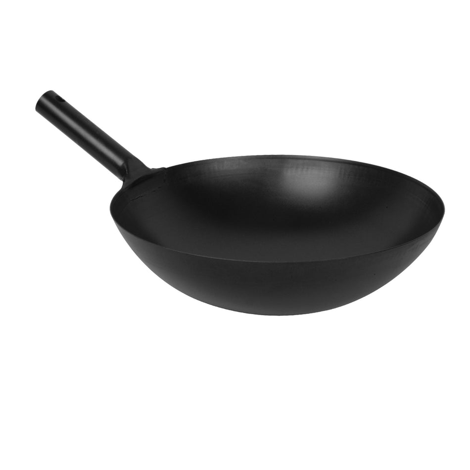 Thunder Group IRJWC002 16" Iron Japanese Jin-Ping Wok with Reinforced Welding