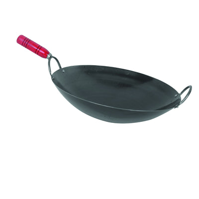 Thunder Group IRWC007 16 Inch Diameter Iron Wok with Riveted Round Handles