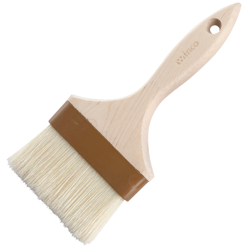 Winco WFB-40 Pastry/Basting Brush with Plastic Ferrule - 4" Flat