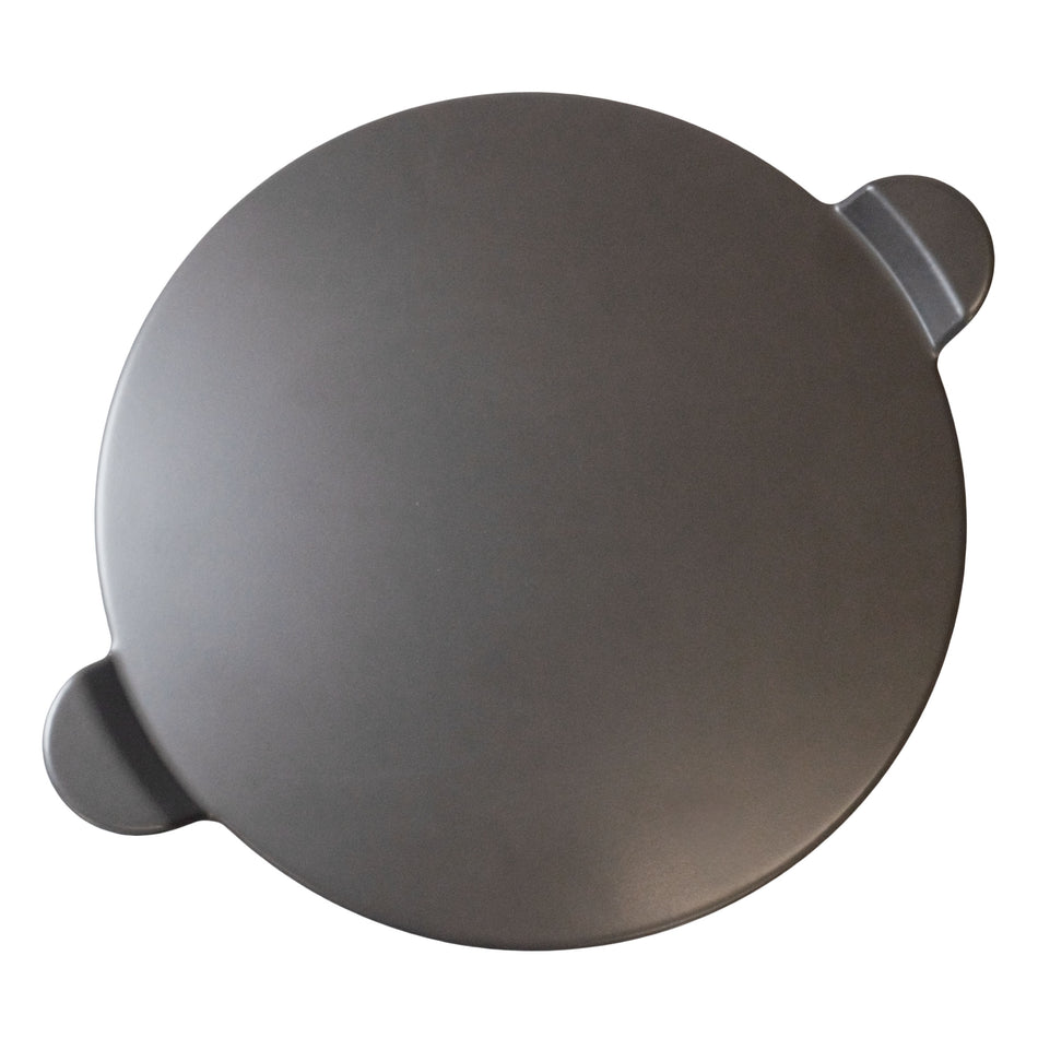 Winco GPS15H-G 15 Inch Pizza Stone with Handles Glazed Grey Round