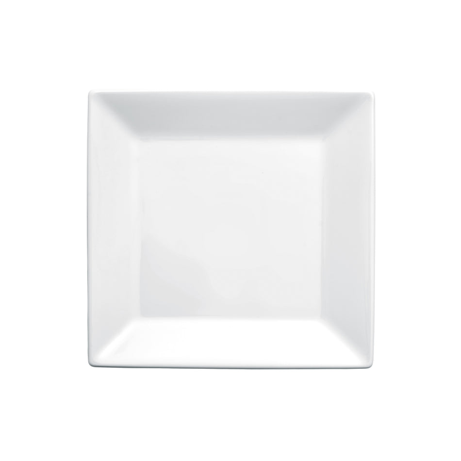 Winco RPS-8 Royalsquare Square Plate, 8", White Porcelain, 12 Pieces/Case