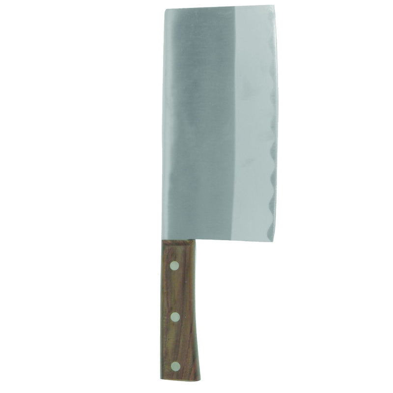 Thunder Group JAS010055B 7 Inch Blade Angled Knife Riveted Wood Handle Stainless Steel