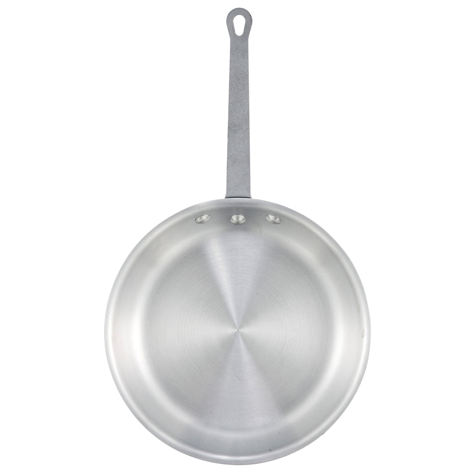 Winco AFP-8A 8 Inch Fry Pan Round Riveted Handle Aluminum Natural Finish