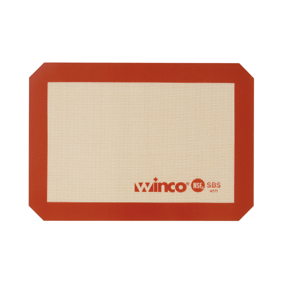 Winco SBS-11 11-3/4 Inch Baking Mat Double-Sided Silicone Red NSF