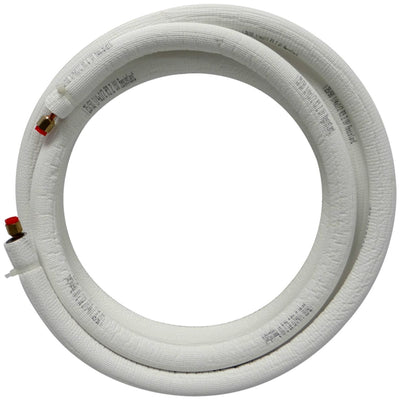 JMF SL06081640H, 3/8 in x 1/2 in x 164 ft Mini Split Line Set, Insulated Copper Refrigerant Lines, 1/2 in Suction Insulation, Sweat Connections
