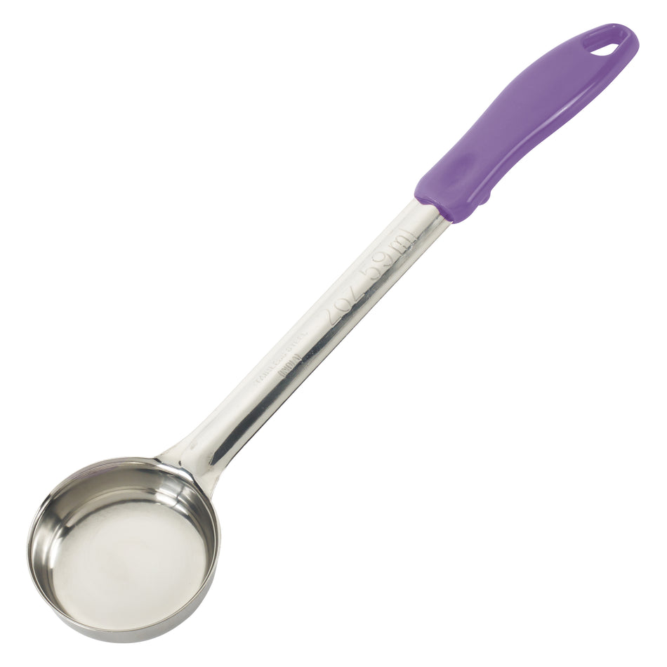 Winco FPS-2P 2 Oz Solid Food Portioner Stainless Steel Purple Handle