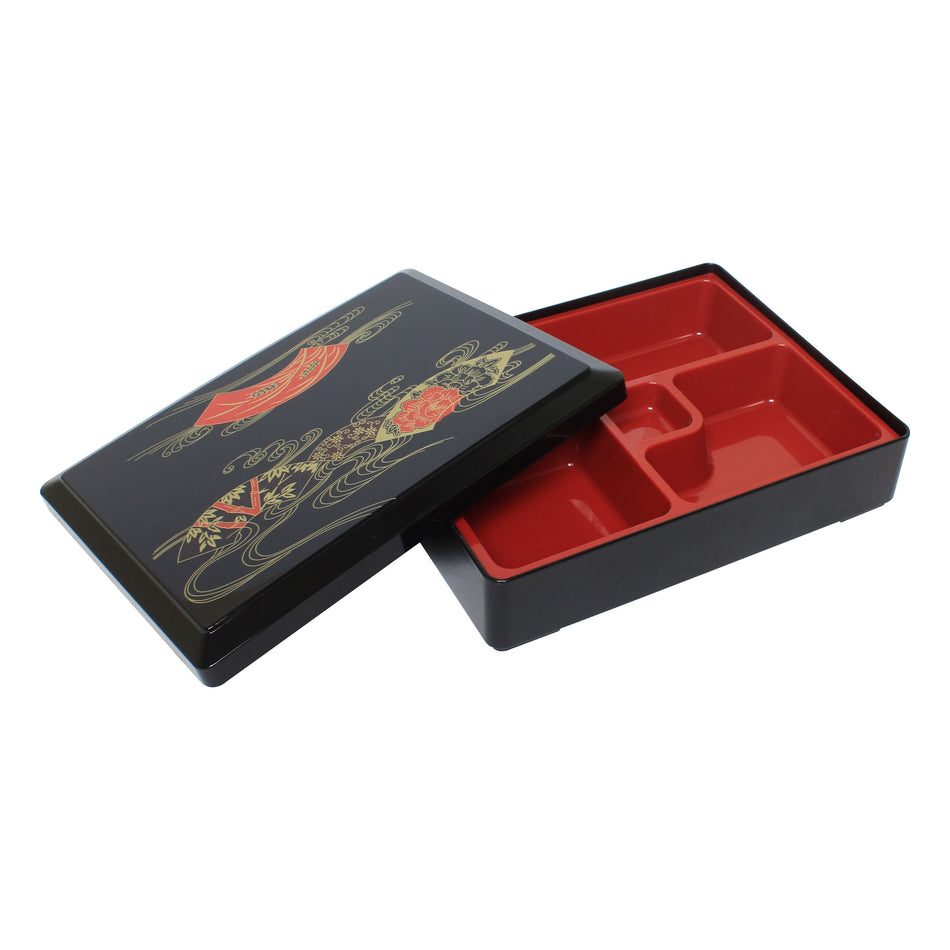 10-5/8" x 8-3/8" x 2-1/2" Makunouchi Bento Box with Removable Tray, ABS, Made in Taiwan