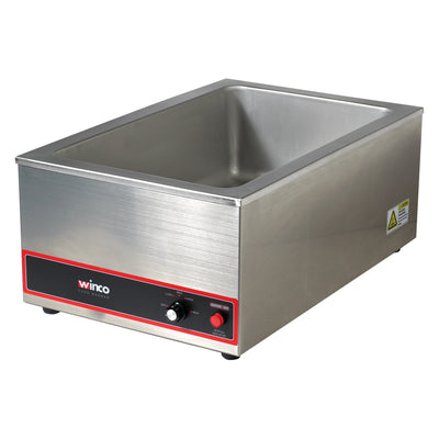 Winco FW-S500 22 Inch Electric Countertop Food Warmer - 1200W Stainless Steel Temperature Control