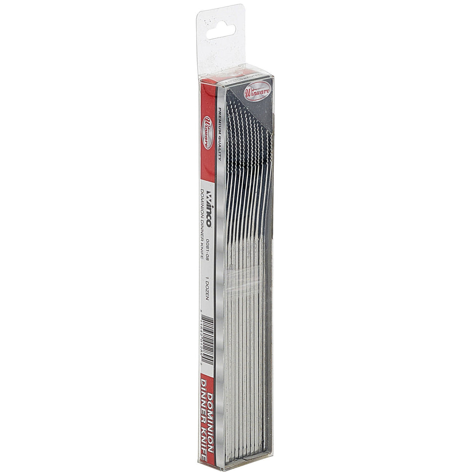 Winco 0081-08 Dominion Dinner Knife, 1doz/pk, 18/0 Medium Weight