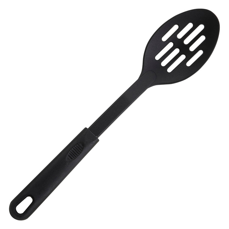 Winco NC-SL2 12 Inch O.A.L Slotted Spoon Nylon Black BPA Free