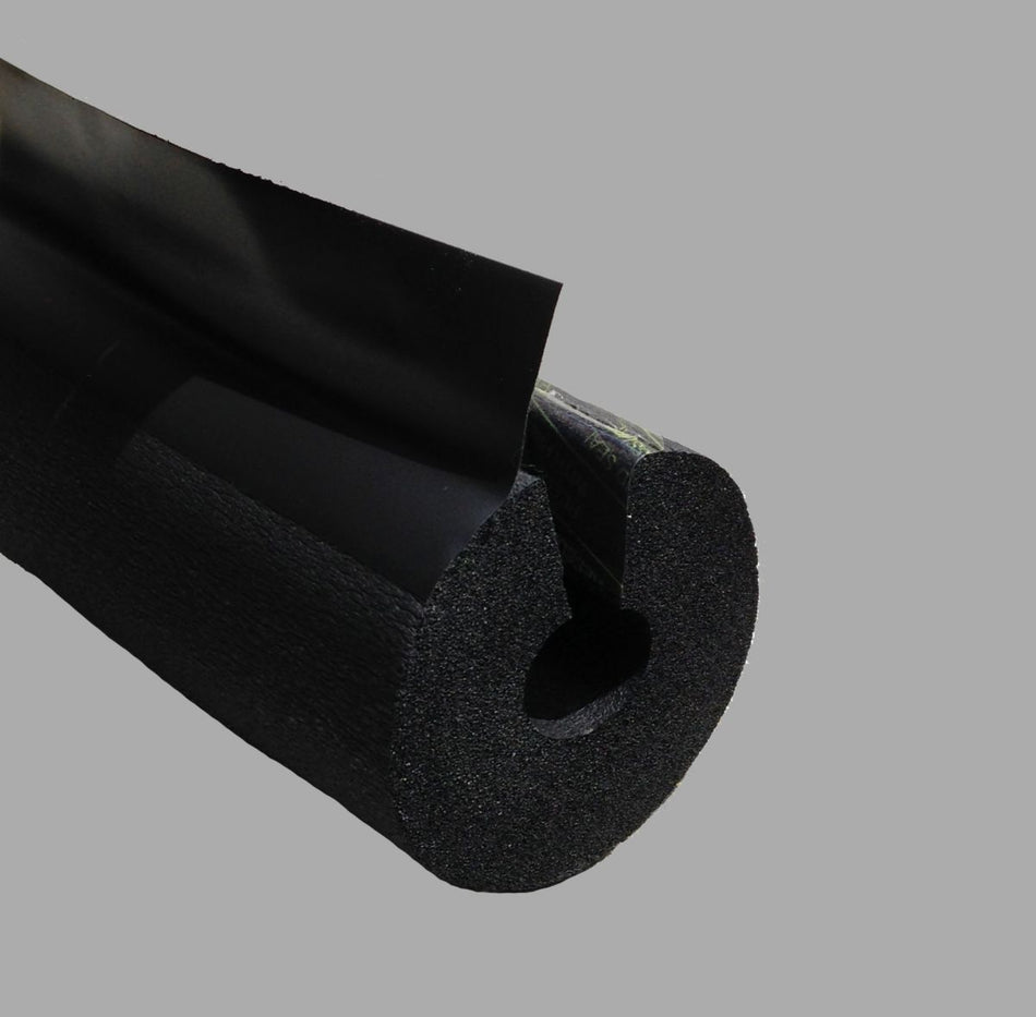 K-Flex 6RXLO048138, 1-3/8 in ID Pipe Insulation x 1/2 in Wall x 6 ft, Black Closed-Cell Foam Tube, R3.2, Insul-Lock