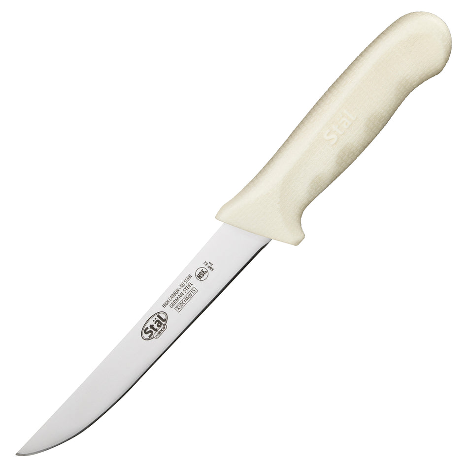 Winco KWP-62 6 Inch Blade 10-7/8 Inch Overall Length Boning Knife Plastic Handle White