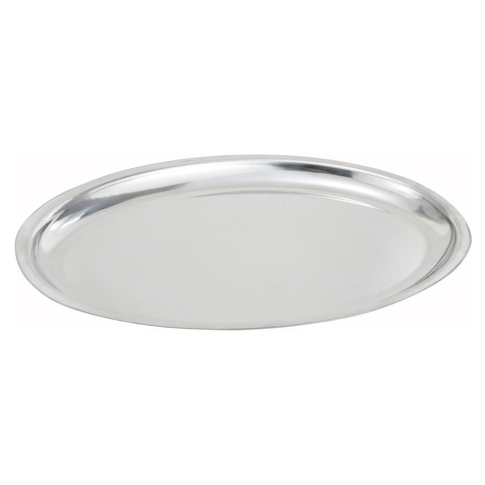 Winco SIZ-11 11 Inch Oval Sizzling Platter Oven Safe Stainless Steel