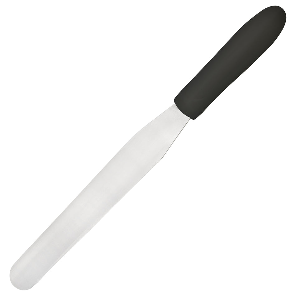 Winco TKPS-7 7-15/16 Inch Dishwasher Safe Bakery Spatula Stainless Steel Blade Black Handle