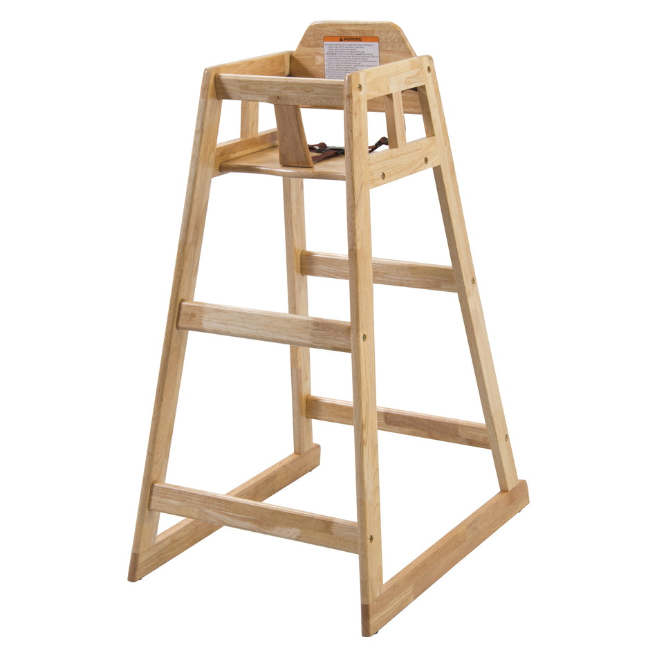 Winco CHH-601 19 Inch High Chair Rubberwood Stackable Natural Finish