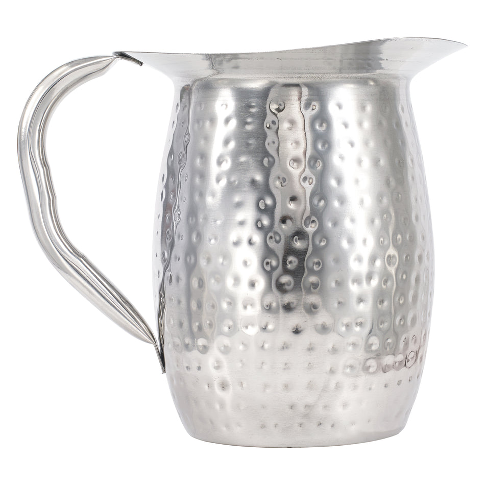 Winco WPB-2H 2 Qt Hammered S/S Bell Pitcher