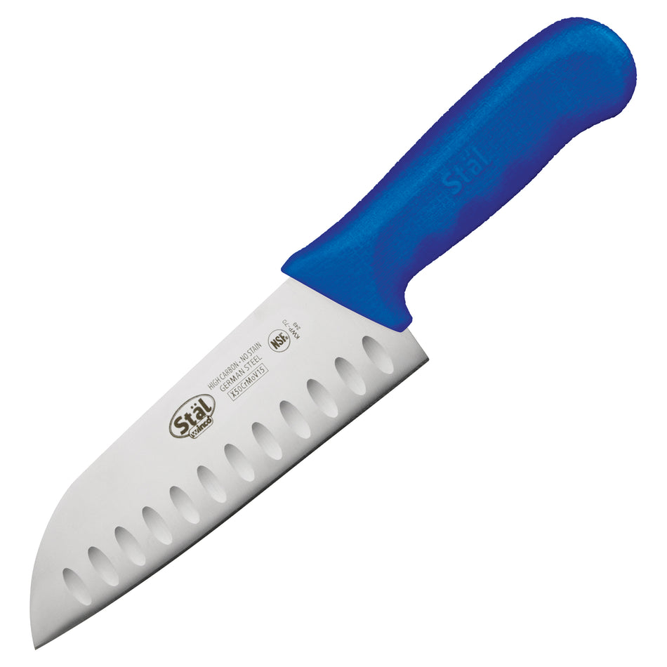 Winco KWP-70U 7 Inch Blade 11-3/4 Inch Overall Length Santoku Knife High Carbon Polypropylene Handle