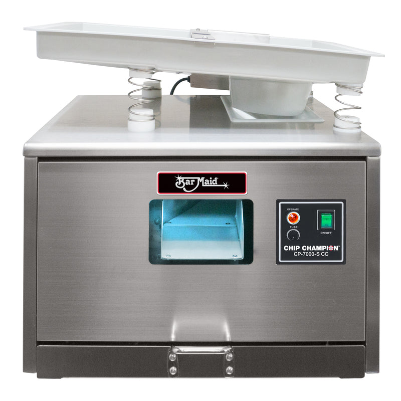 Winco CP-7000-S-CC Bar Maid Chip Champion with Feeder Tray - 10,000 Pieces/Hour