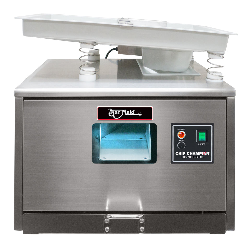 Winco CP-7000-S-CC Bar Maid Chip Champion with Feeder Tray - 10,000 Pieces/Hour
