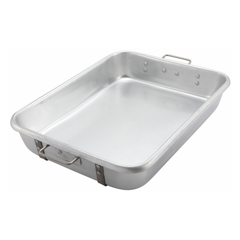 Winco ALRP-1824 24 Inch Double Roast Pan Heavy Duty Aluminum with straps