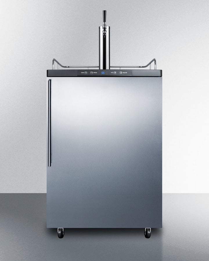 24" Commercial Built in or Freestanding Single Tap Beer Dispenser with 5.6 cu. ft. Capacity, Casters, 100% CFC Free, CARB Compliant, Digital Thermostat and Automatic Defrost in Stainless Steel - SBC635MBI7SSHV