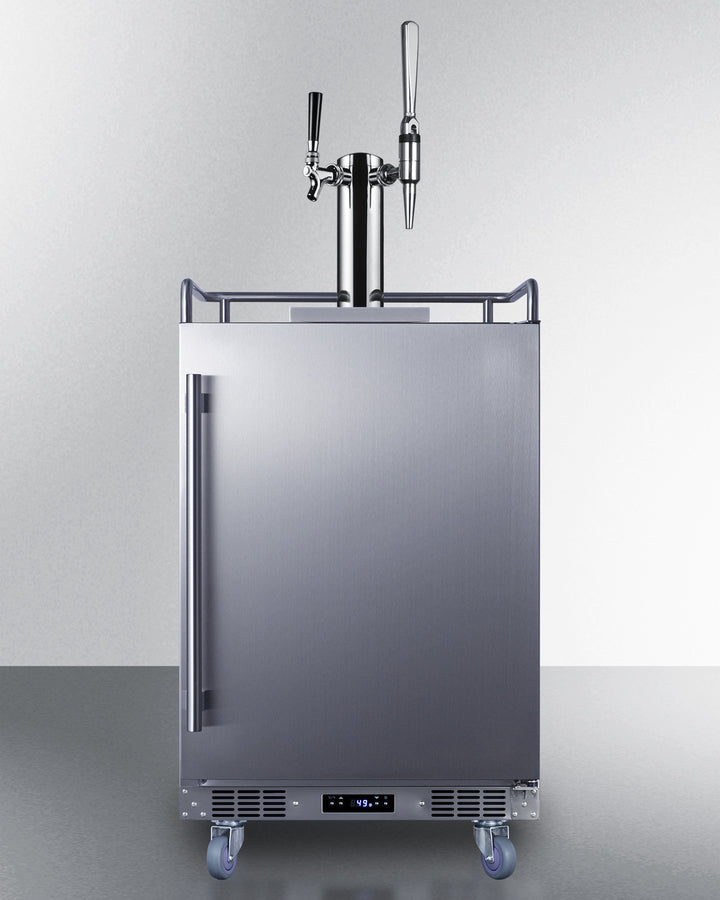 24" Built-In Outdoor Cold Brew/Nitro-Infused Coffee Kegerator with 5.6 cu. ft. Capacity, Dual Tap System, Automatic Defrost and Digital Thermostat in Stainless Steel - SBC682CMTWIN