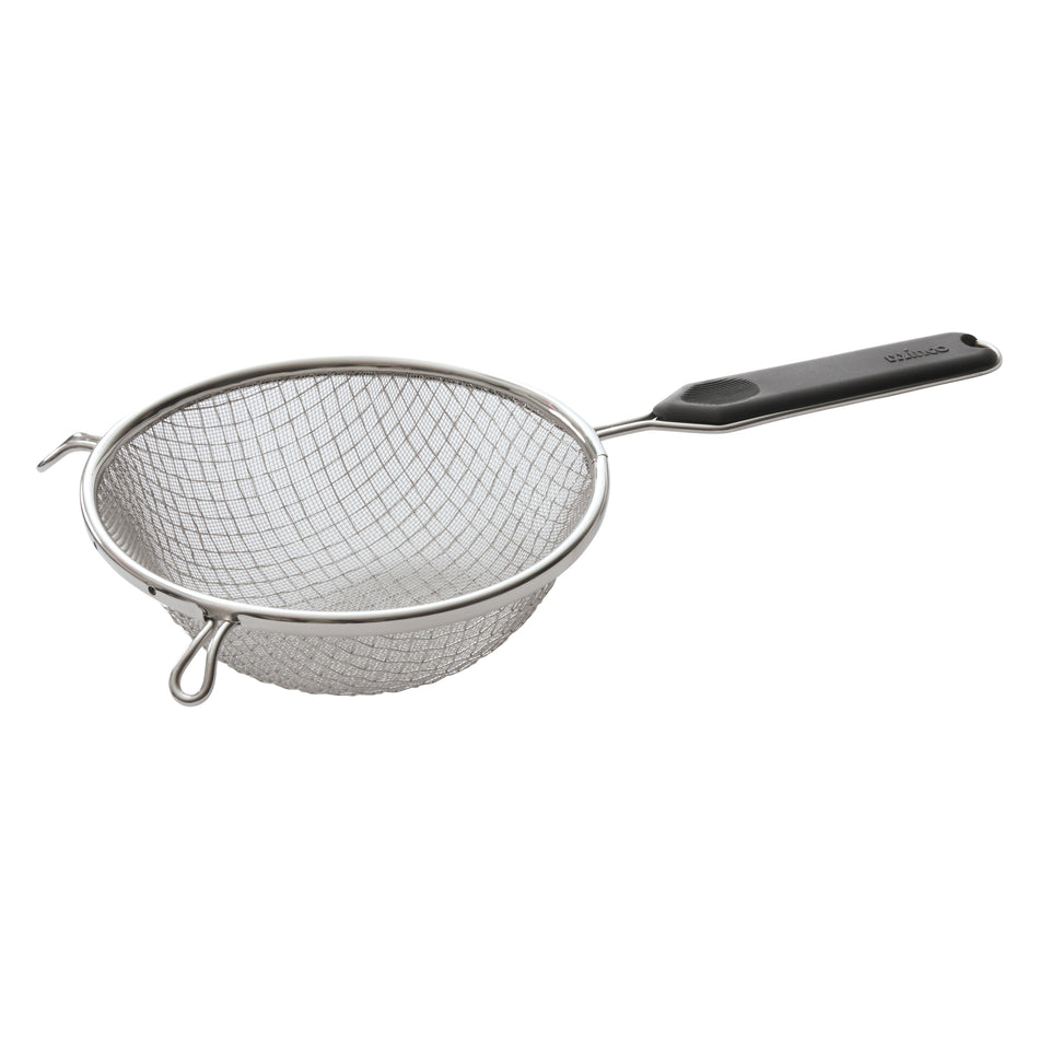 Winco MSTP-6DM 12.75 Inch Double Medium Mesh Mesh Strainer Stainless Steel Plastic Handle