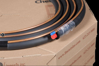 Linesets Inc 612K0350L, 3/8 in x 3/4 in x 35 ft AC Line Set, Insulated Copper Refrigerant Lines, 1/2 in Insulation on Both Lines, Sweat Connections