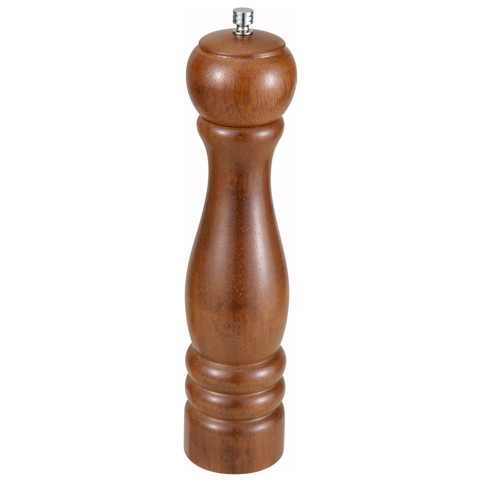 Winco WPM-10 10" Peppermill, Russet Brown Wood