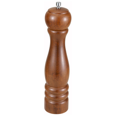 Winco WPM-10 Pepper Mill 10 Inch Zinc Alloy Grinder Rubberwood