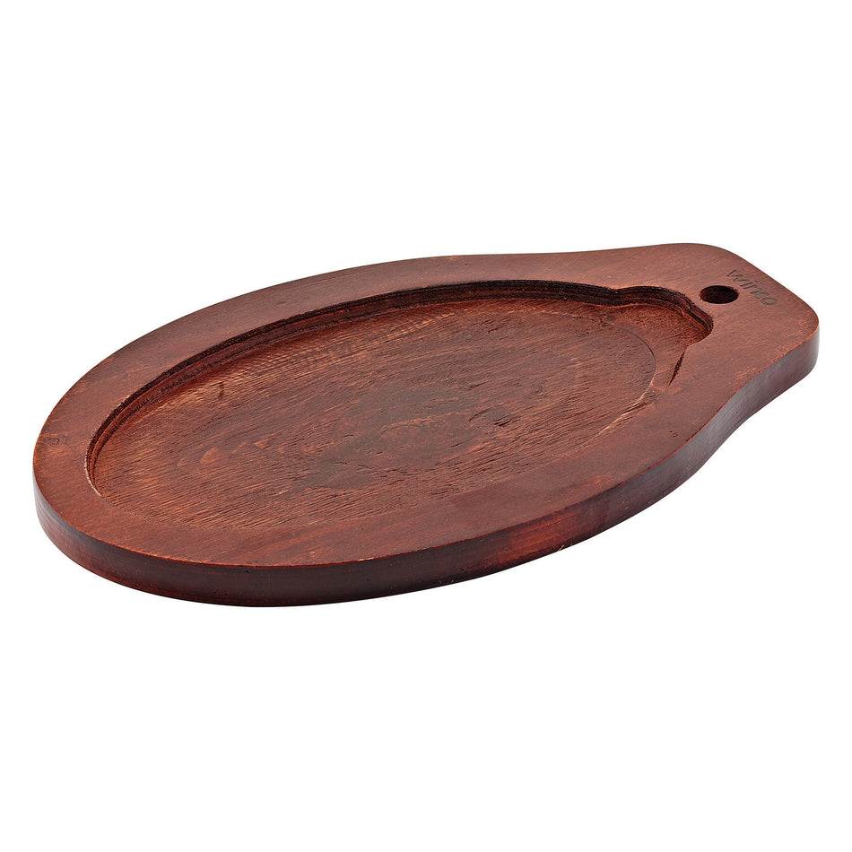 Winco ISP-3-UL 12-3/4 Inch x 8 Inch Oval Wood Underliner for Steak Platters