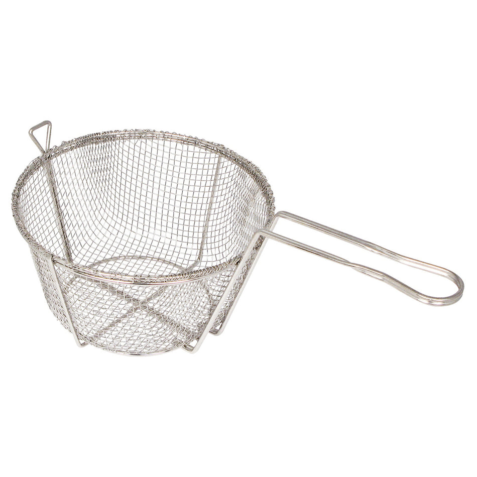 Winco FBR-8 8-1/2 Inch Diameter Round Fry Basket with Nickel Plating