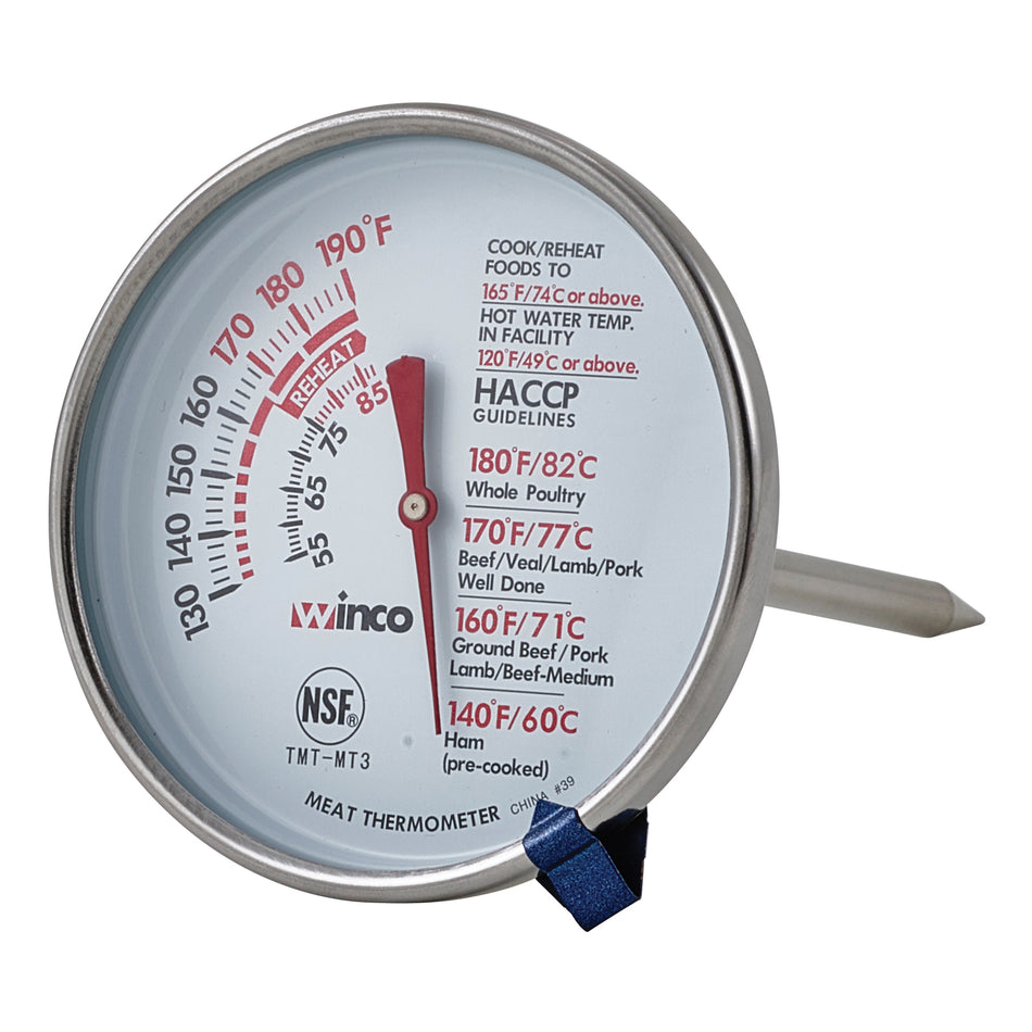 Winco TMT-MT3 3 Inch Dial Meat Thermometer with 5 Inch Probe