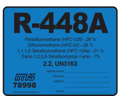 MARS - 78998 - R-448A Rrefrigeration ID Labels - 10PK