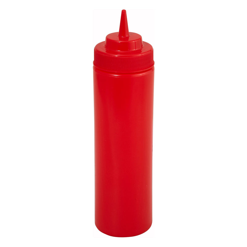 Winco PSW-12R 12 Oz Squeeze Bottle BPA Free Red Plastic Durable Efficient