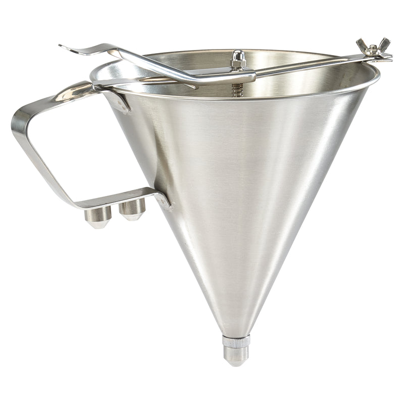 Winco 1.6 Liter Stainless Steel Confectionery Funnel - 3 Nozzles
