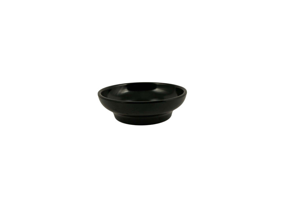 12 Pack 4-1/2 oz, 4" Diameter x 1-1/4" Height, Salsa Dish, Black Color, Melamine, BPA Free, Dishwasher Safe, Break-Resistant, Shatter-Resistant, No Microwave, No Oven, NSF
