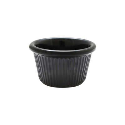 Thunder Group ML507BL1 1-1/2 Oz Ramekin Round Fluted Black Melamine